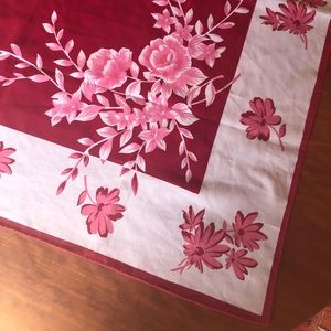 Vintage Pink Floral Rose Scarf
